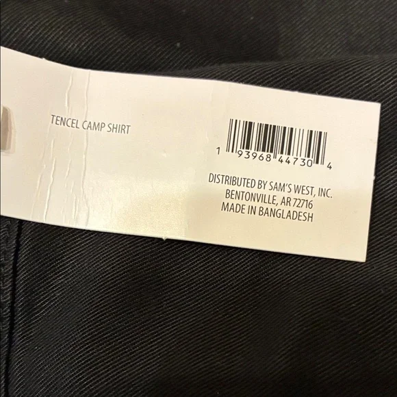NWT Black Tencel Camp Button-Up Shirt multiple sizes - Picture 6 of 9